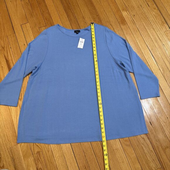 J. Jill Wearever Collection Tunic Blouse Top Plus Size 4X Blue Side Slits NEW - Picture 7 of 12